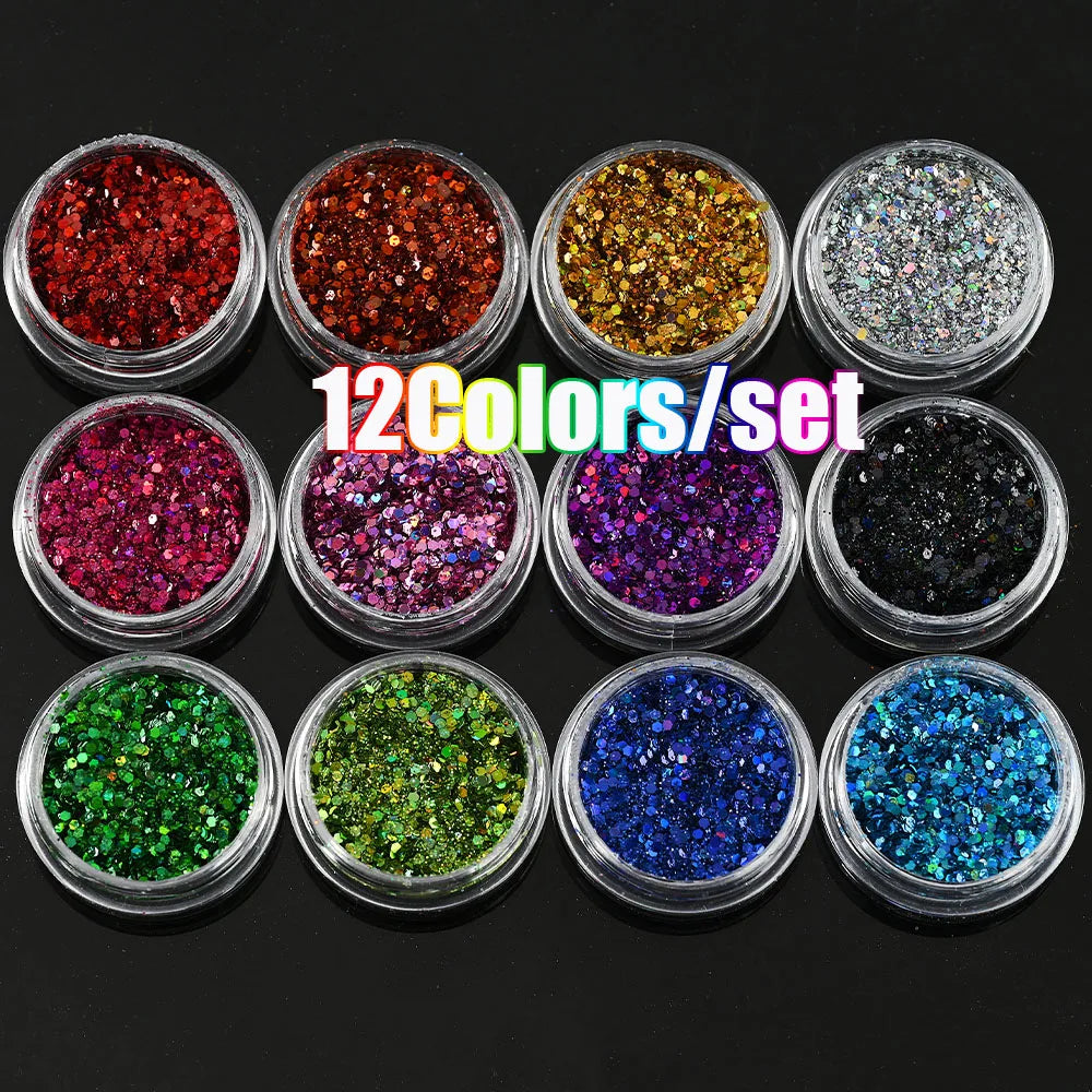 Neon-Pigmentpulver Set – 12 Farben für Nageldesign, Ombre & Chrome-Effekte