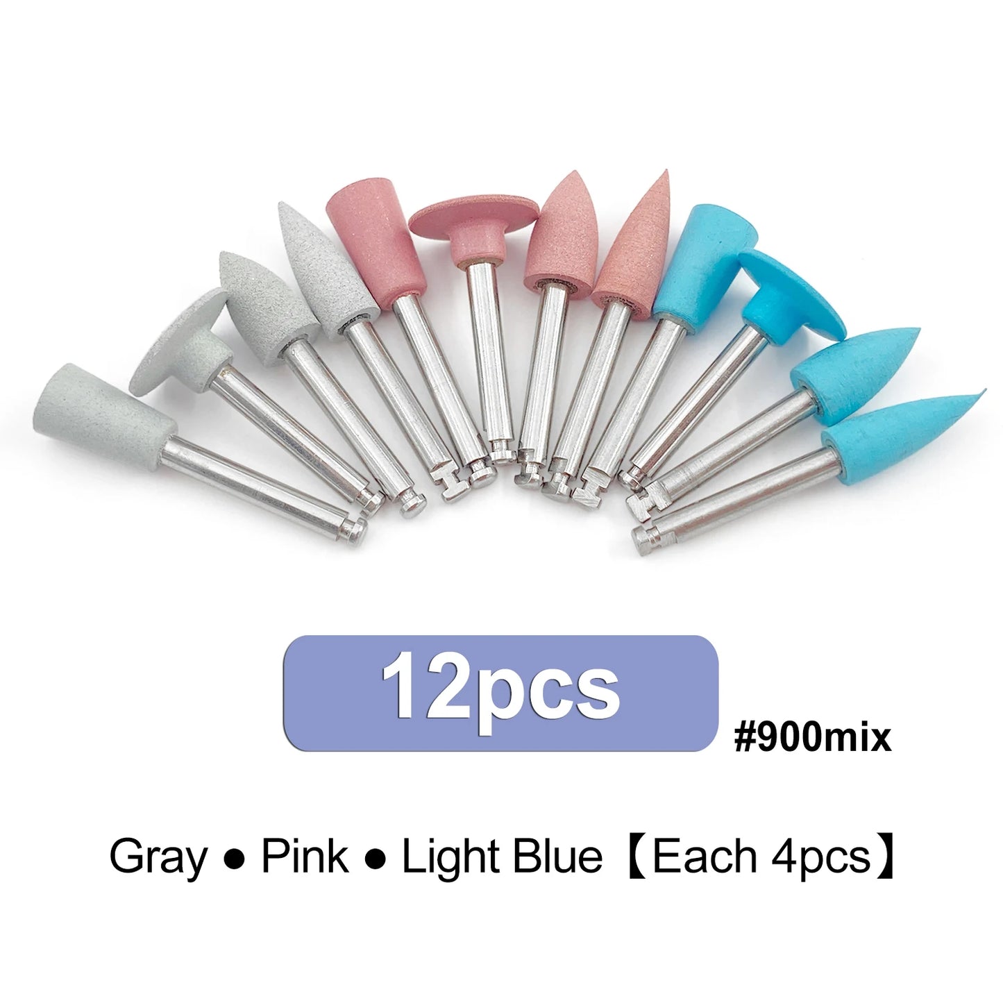 WELLCK Silikon-Polieraufsätze – 10/12 Stück Set für E-Feile, Politur & Finish (Nail & Dental Art)