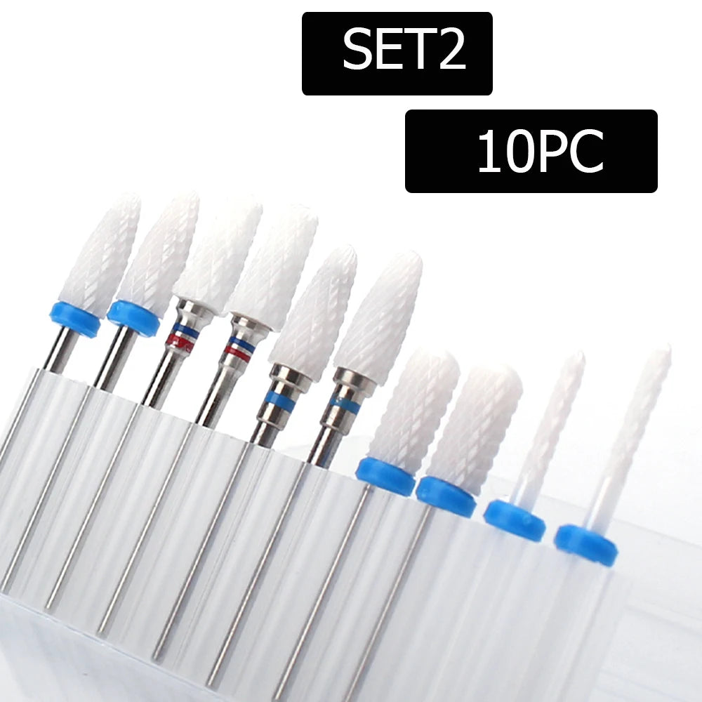 ASWEINA Fräser-Set – 10-tlg. Keramikaufsätze für Nagelfräser & Maniküregeräte