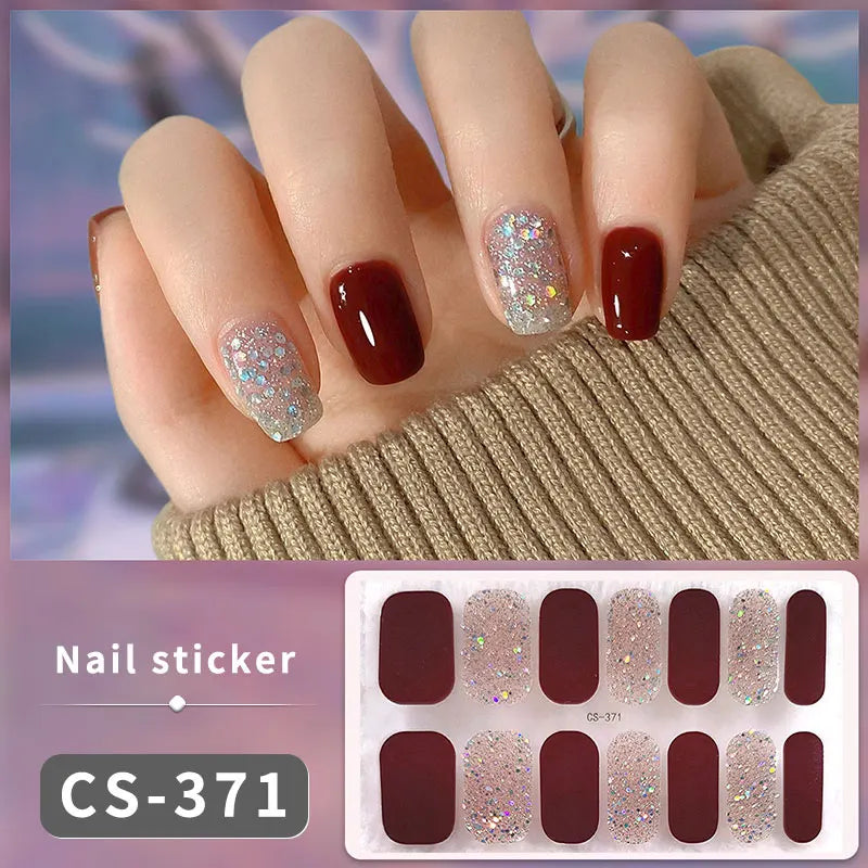 14-teilige Nagelfolien „Pastell Rainbow“ – Selbstklebende Full Cover Nail Wraps