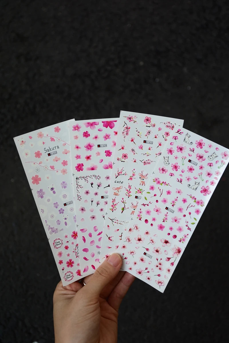 Lavendelblüten Wassertransfer-Sticker – 12 Motive für Nageldekoration