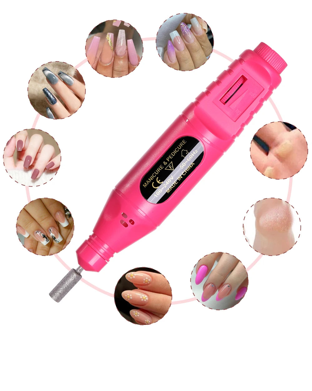 Elektrisches Nagelfräser-Set 6-in-1 – Tragbare Nagelfeile & Poliergerät inkl. Aufsätze & Bits