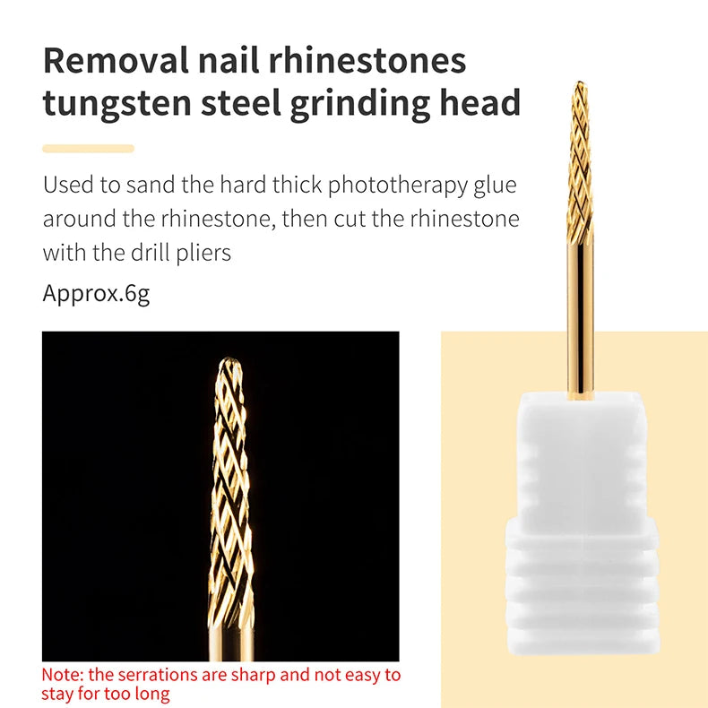 5-in-1 Hartmetall Nagelfräser-Set – Gold (Tungsten Carbide)
