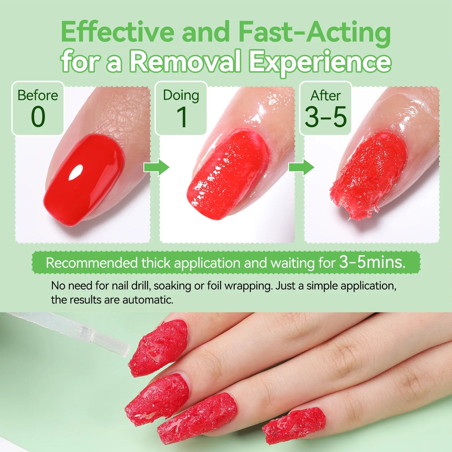 BORN PRETTY Remover-Set 15ml – Gelentferner + Tools für Peel-Off Maniküre