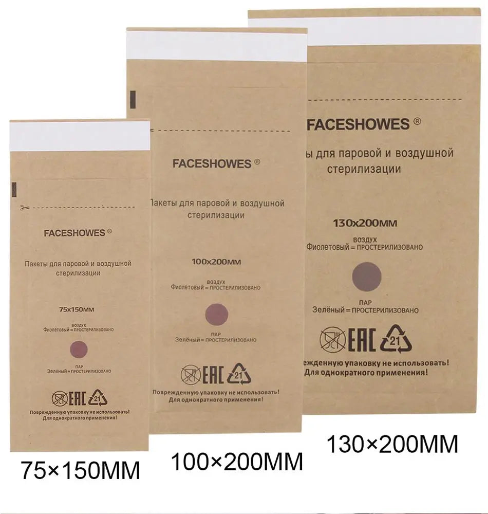 Sterilisationsbeutel mit Fenster – 50/100 Stück | Einweg Kraftpapier