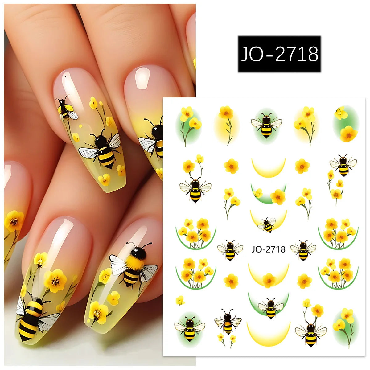 3D Nagelsticker Weißer Pflaumenblüten mit Goldperlen & Schmetterlingen