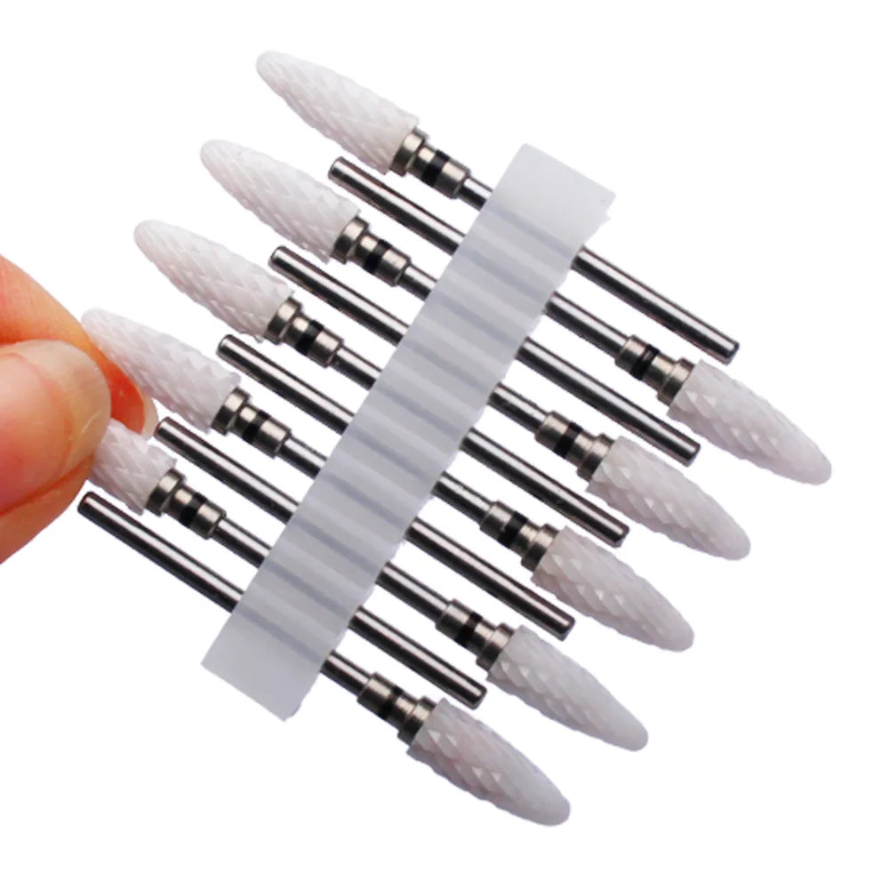 10tlg. Fräser Set für Maniküre – Hartmetall & Keramik Bits, Gel Entferner & Schleifer für elektrische Nagelfeilen