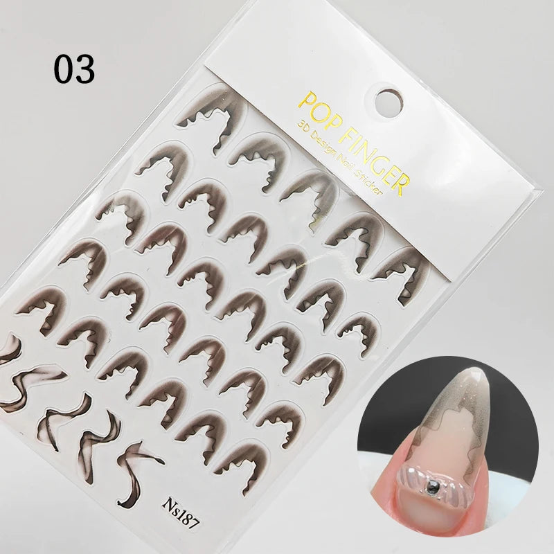 3D Schleifen Nagelsticker – Elegante Gold- & Farbbögen für French & Sommerdesigns