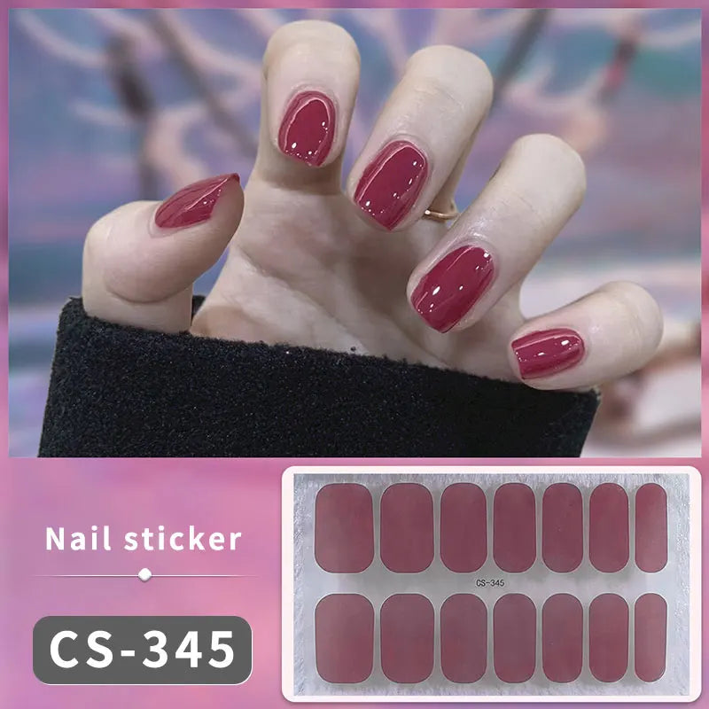 14-teilige Nagelfolien „Pastell Rainbow“ – Selbstklebende Full Cover Nail Wraps