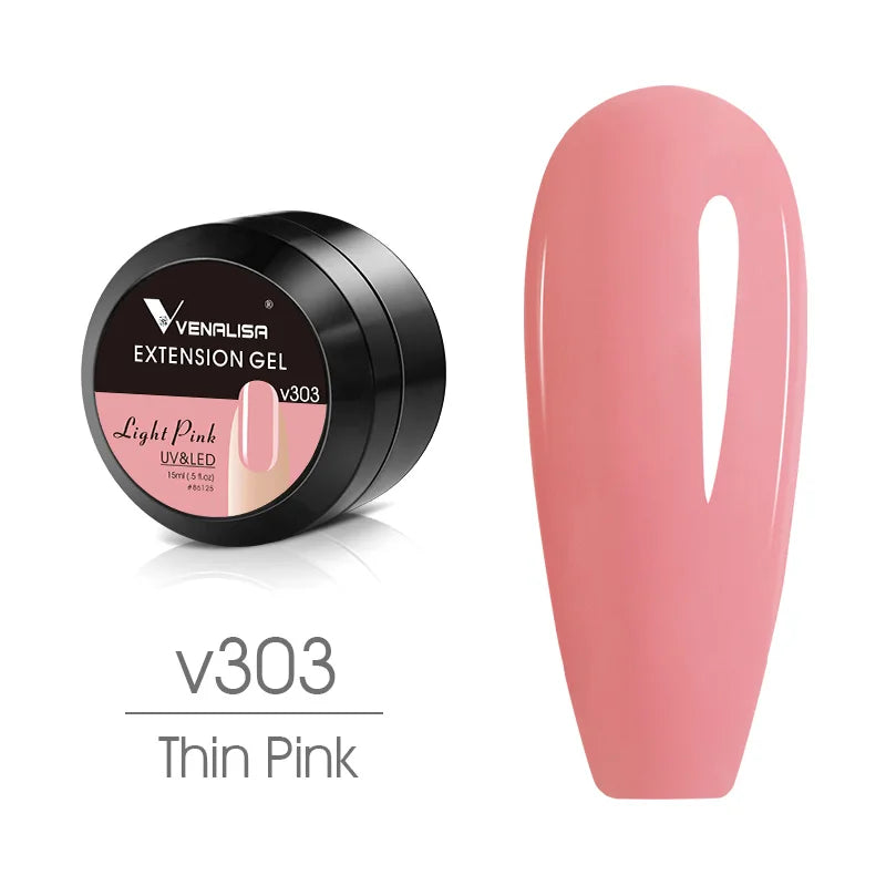 Venalisa 15ml UV Builder Gel – Cover Pink, Clear, Camouflage – für Nagelverlängerung & French