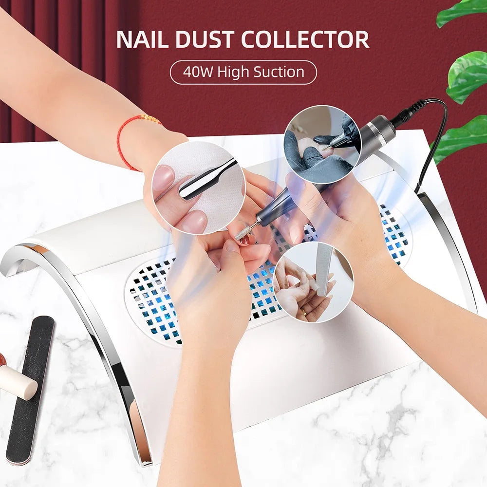 Nagelstaubabsaugung – 40 W Profi-Absauger mit 3 Lüftern für 2 Hände