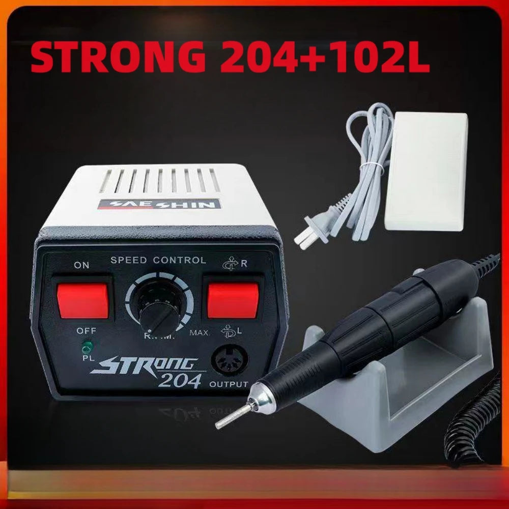 Elektrischer Nagelfräser STRONG 204 + 90 Basis & 102L Handstück – 65W