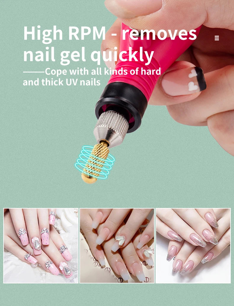5-in-1 Hartmetall Nagelfräser-Set – Gold (Tungsten Carbide)