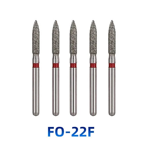 AZDENT Dental Diamantbohrer – 5 Stück, FG 1.6 mm, Medium für Turbine/High-Speed-Handstück