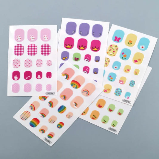 Little Princess Girls Nail Stickers Children DIY Cute Cartoon Animal Nail Decals Kids Manicure Polish Wrap Decors uñas postizas