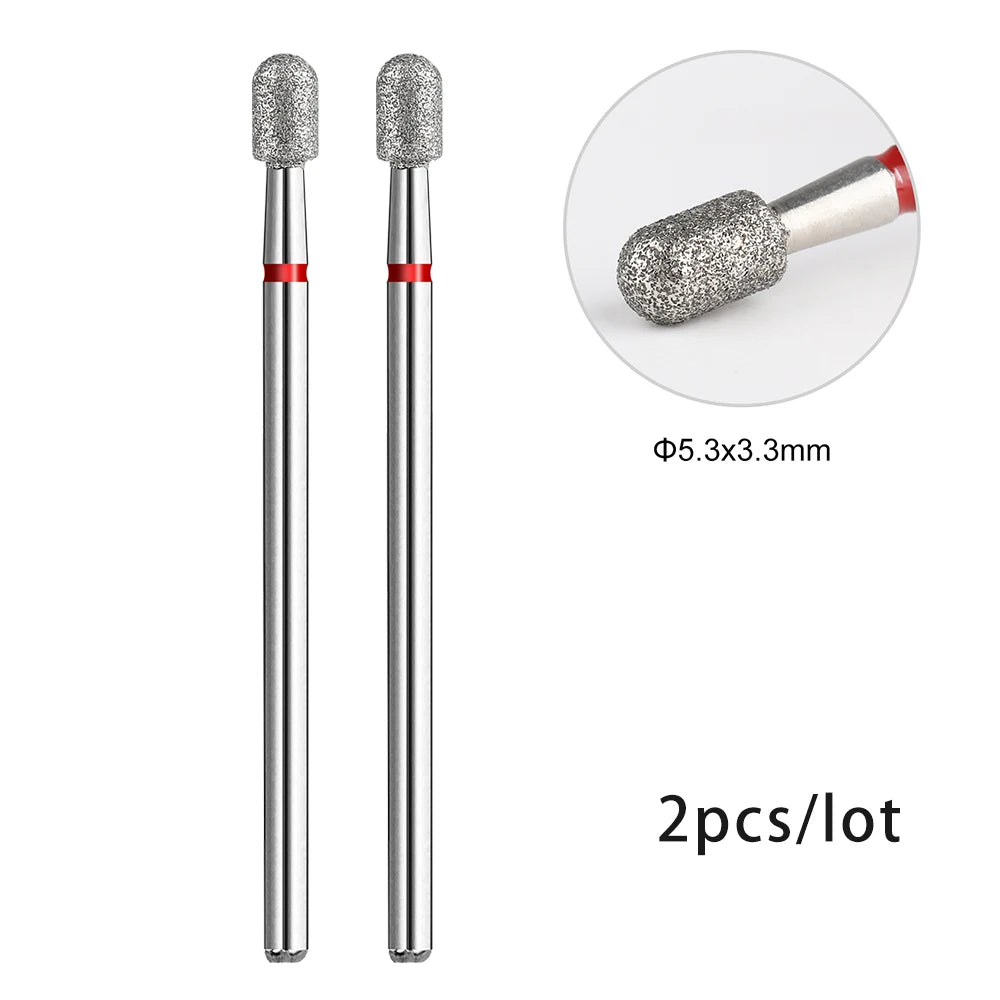 2er-Set Diamant-Fräserbits – Flammenform für Nagelhaut & Gellack (3/32", Profi-Qualität)
