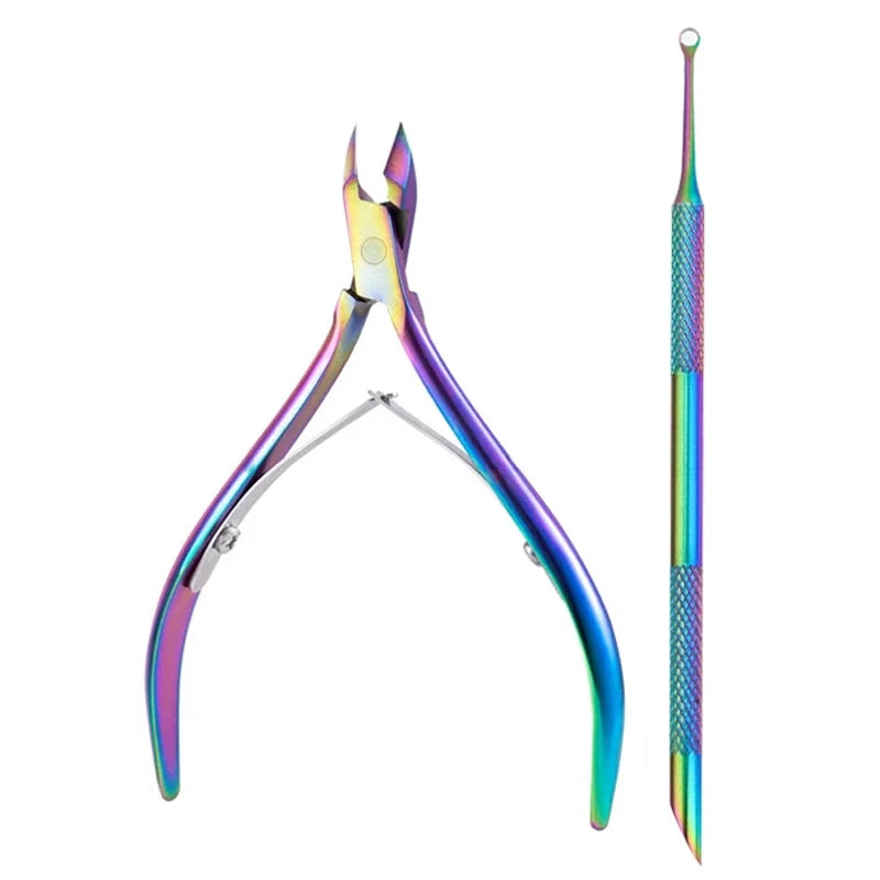 Nagelhautpflege-Set – Edelstahlzange, Schieber & Cutter für Maniküre & Pediküre