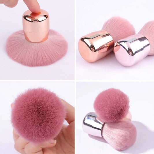 Staubbürste „Mushroom“ – Pinsel für Nagelstaub & Make-up, rund, 1 Stk