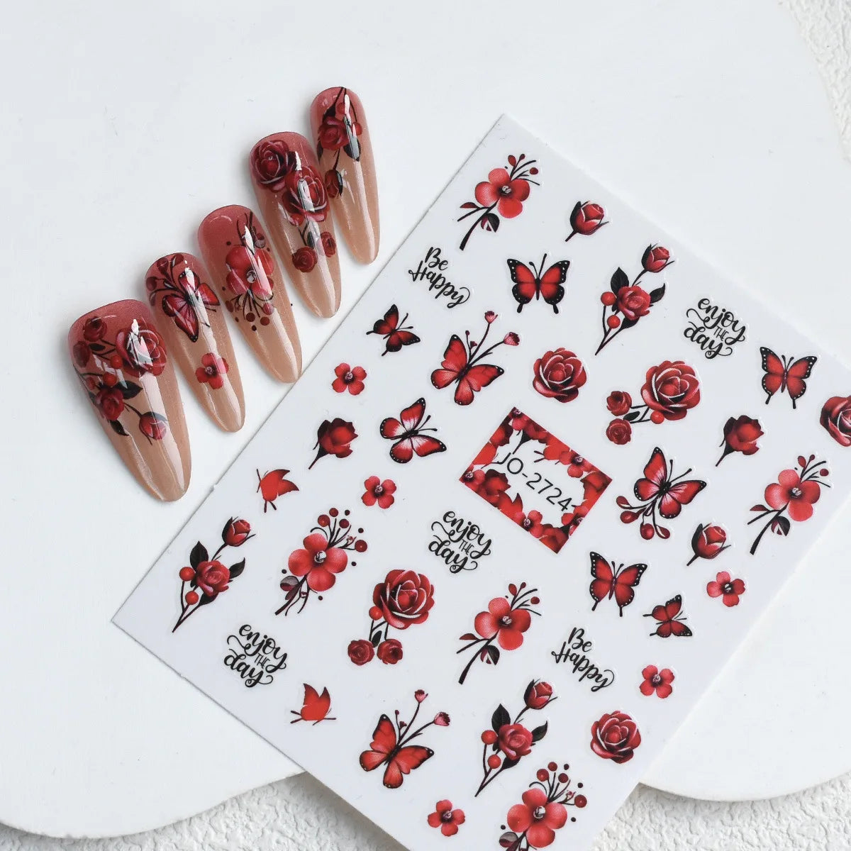 3d Nail Art Stickers Purple Lavenders Bunch Flowers Girls Rabbits Butterflys Decals For Nails Tips Decorations Manicures
