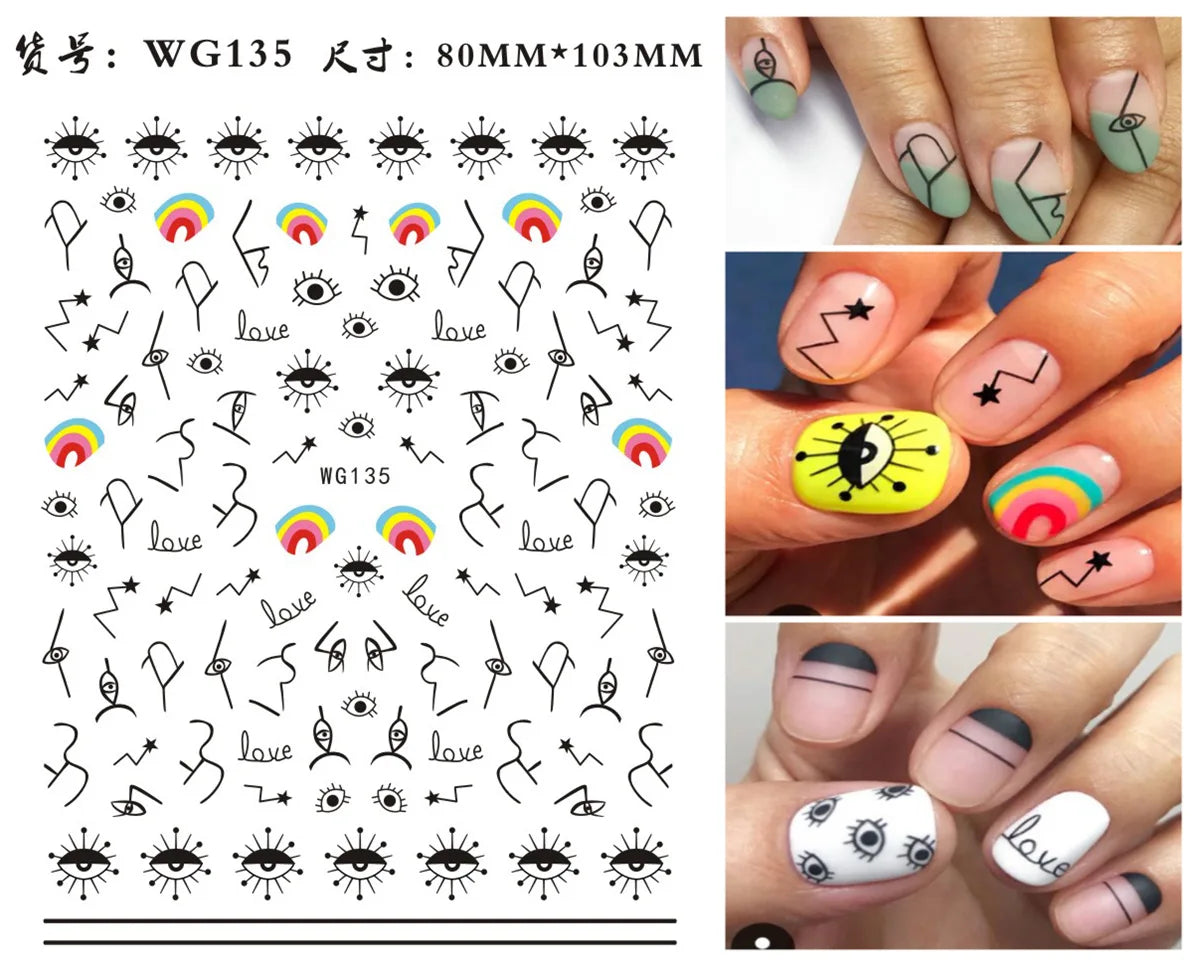 Fatima's Eye & Hamsa Hand Nail Stickers – Spiritual Nail Art Aufkleber
