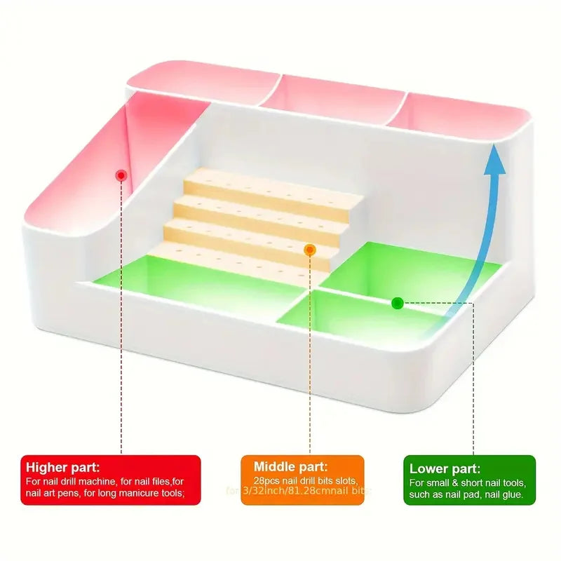 Nail Bit Halter mit 28 Löchern – Organizer für Fräser, Pinsel & Zubehör