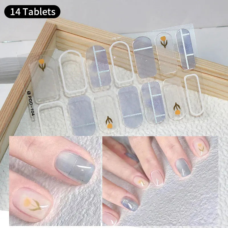 Fullcover Nail Sticker – Modische selbstklebende Nagelfolien mit Glitzer