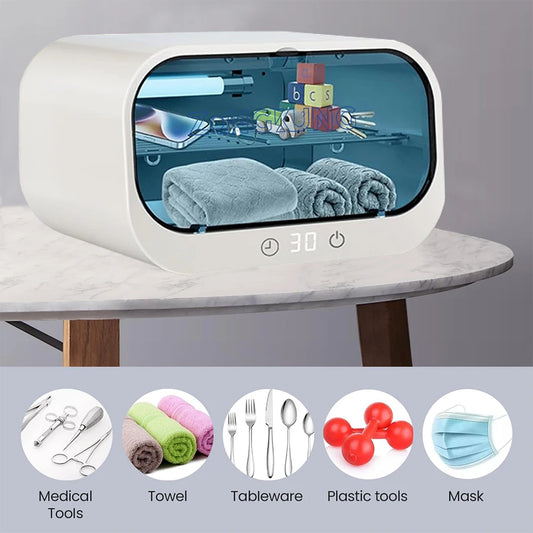 UV Sterilisator Box – 360° Ozon & UV-Desinfektion mit Timer für Beauty-Tools, Babyspielzeug & Handy