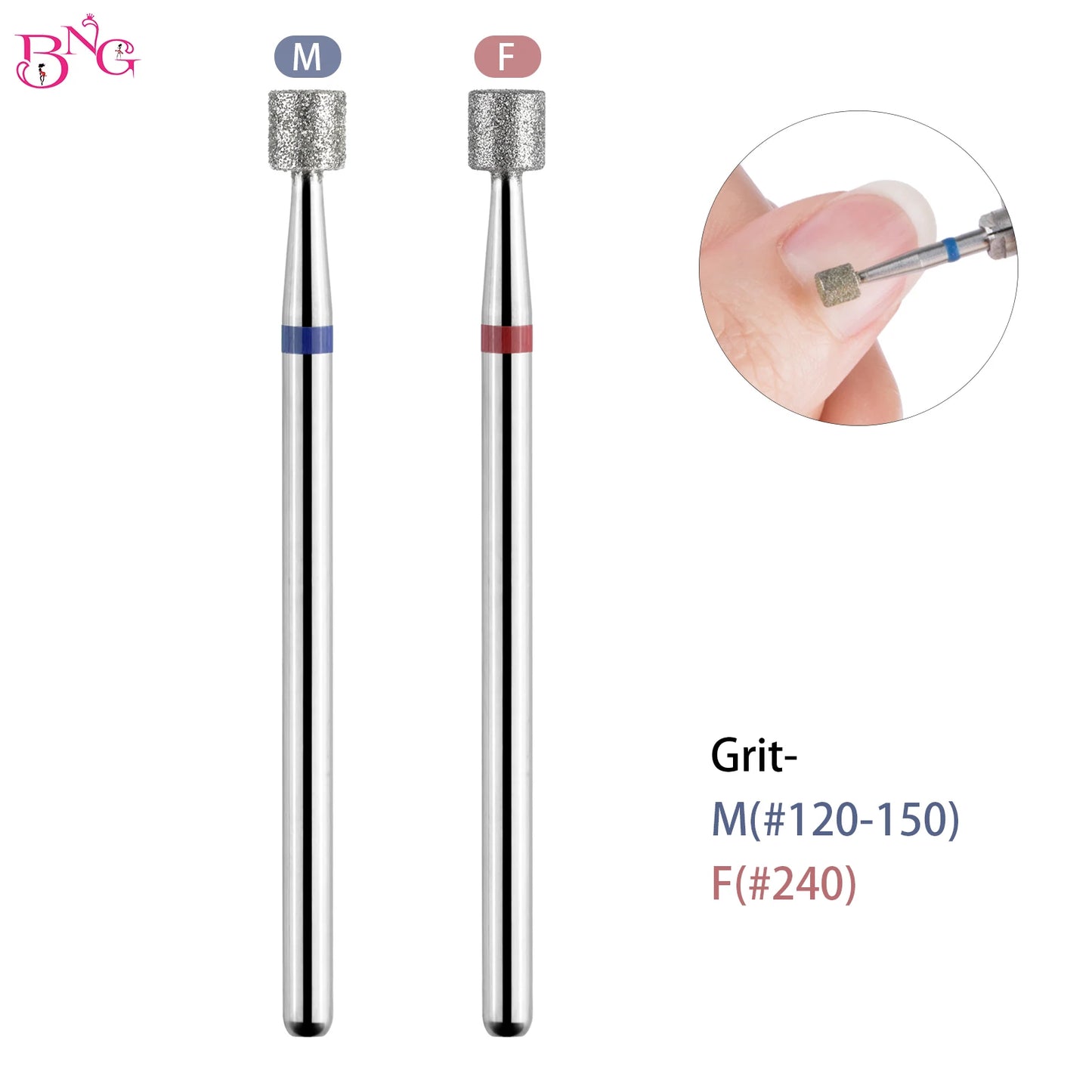 2er-Set Diamant-Fräserbits – Flammenform für Nagelhaut & Gellack (3/32", Profi-Qualität)