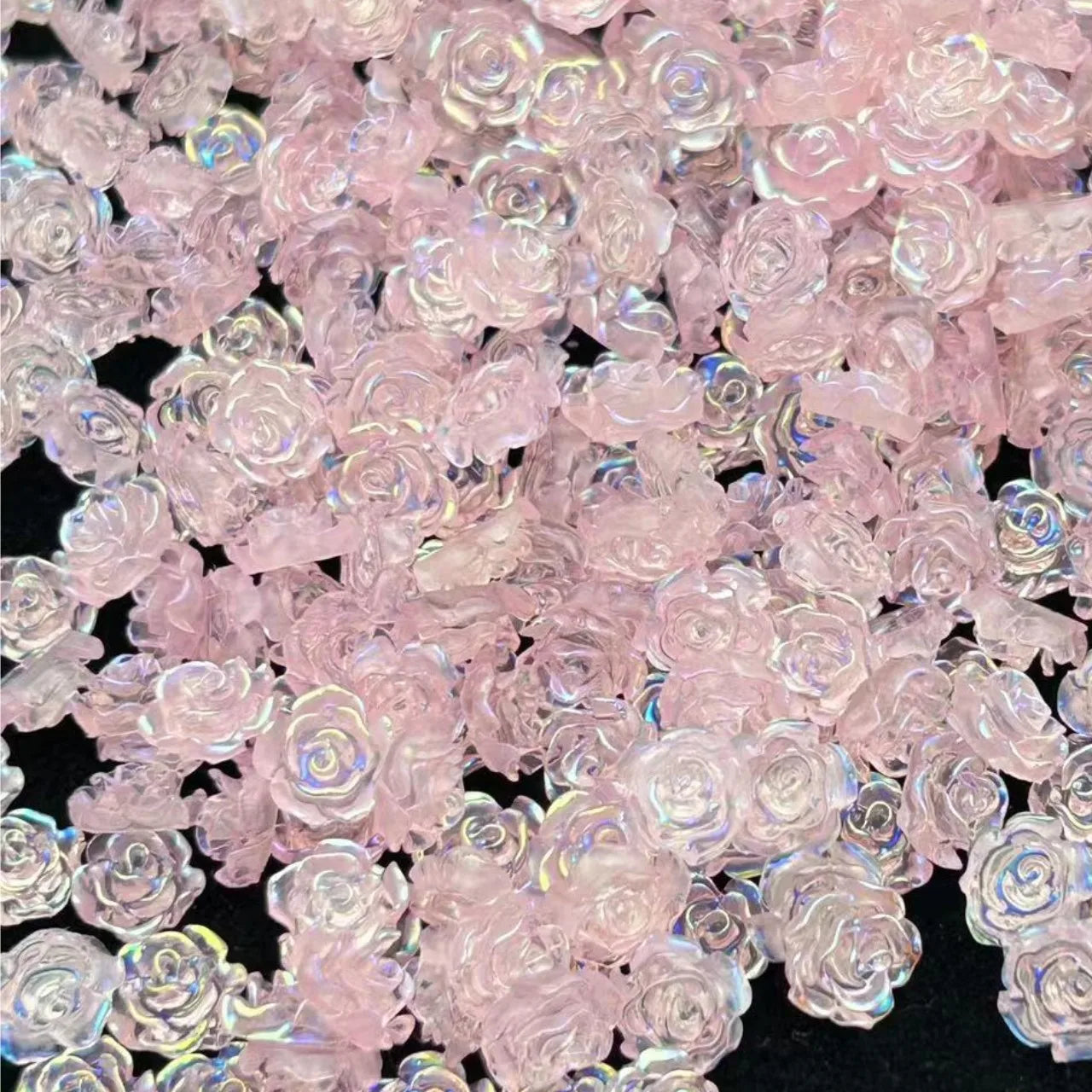 3D Nail Charms „Camellia“ – 20x Rosa Resin-Blumen für Aurora-Design