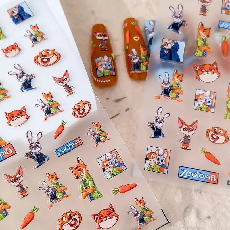 Disney 5D Nail Sticker – Zootopia & Mickey Motive für kreative Nail Art
