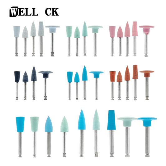 WELLCK Silikon-Polieraufsätze – 10/12 Stück Set für E-Feile, Politur & Finish (Nail & Dental Art)
