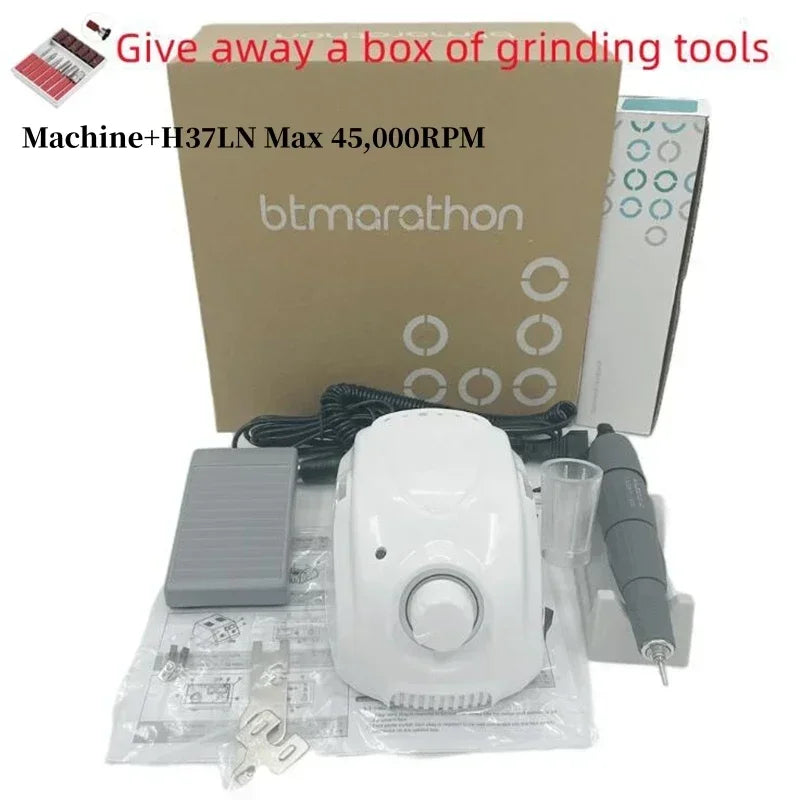 Strong 210 – Professionelle elektrische Nagelfräse 65W, 35000 U/Min, H200 Handstück, Steuerbox 30V