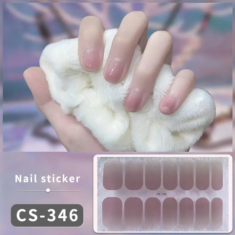 Fullcover Nail Sticker – Modische selbstklebende Nagelfolien mit Glitzer