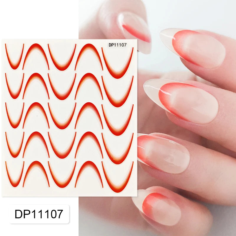 3D Schleifen Nagelsticker – Elegante Gold- & Farbbögen für French & Sommerdesigns