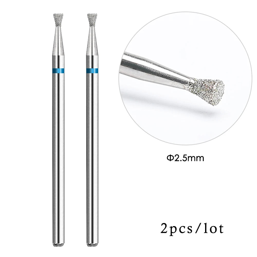 2er-Set Diamant-Fräserbits – Flammenform für Nagelhaut & Gellack (3/32", Profi-Qualität)