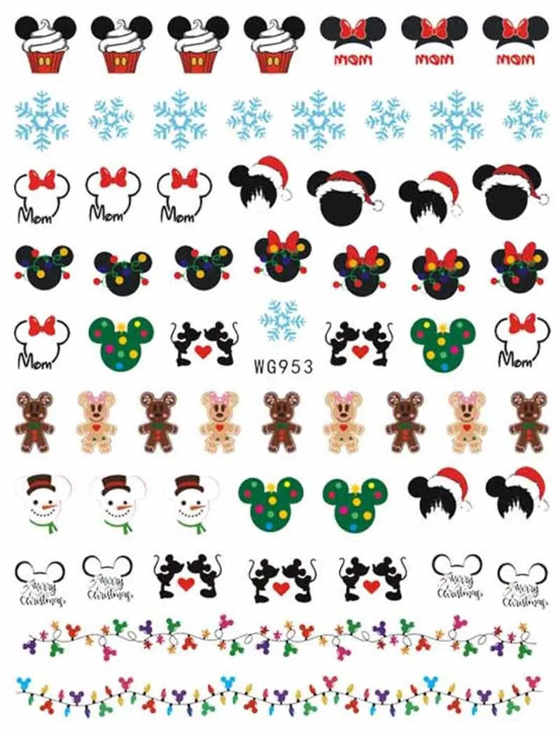 1 Bogen Mickey Mouse & Disney Nail Sticker – Cartoon Nail Art Aufkleber