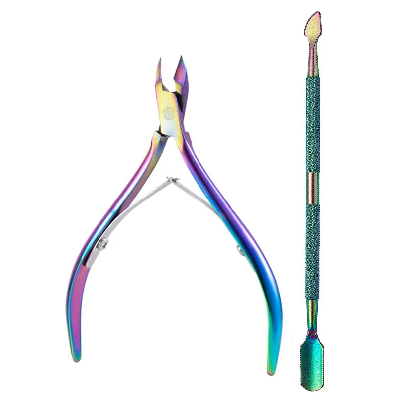 Nagelhautpflege-Set – Edelstahlzange, Schieber & Cutter für Maniküre & Pediküre