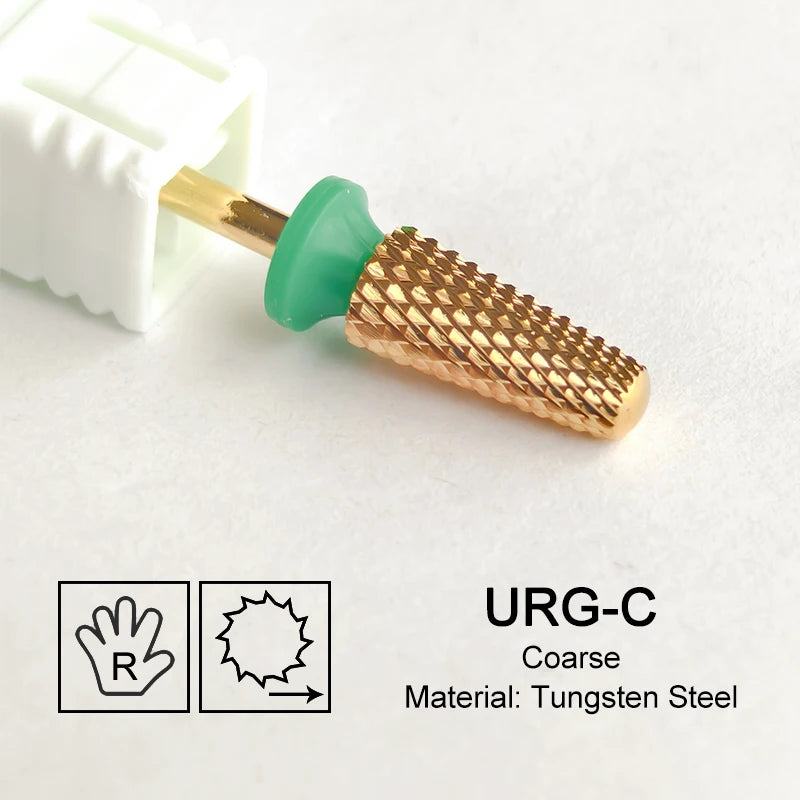 Tapered Barrel Fräserbit – Hartmetall (Tungsten), für Gelentfernung & Polieren (4XC, Gold)