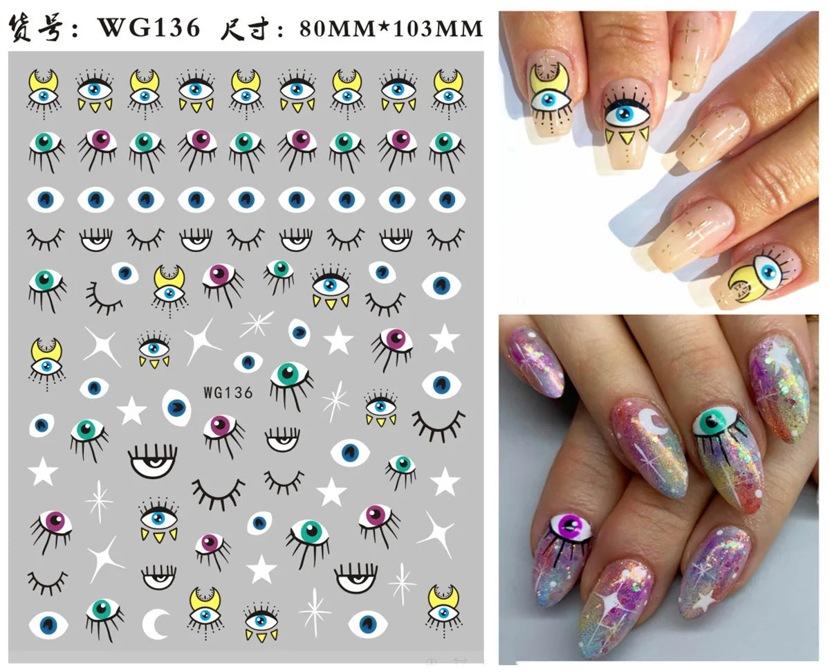 Fatima's Eye & Hamsa Hand Nail Stickers – Spiritual Nail Art Aufkleber