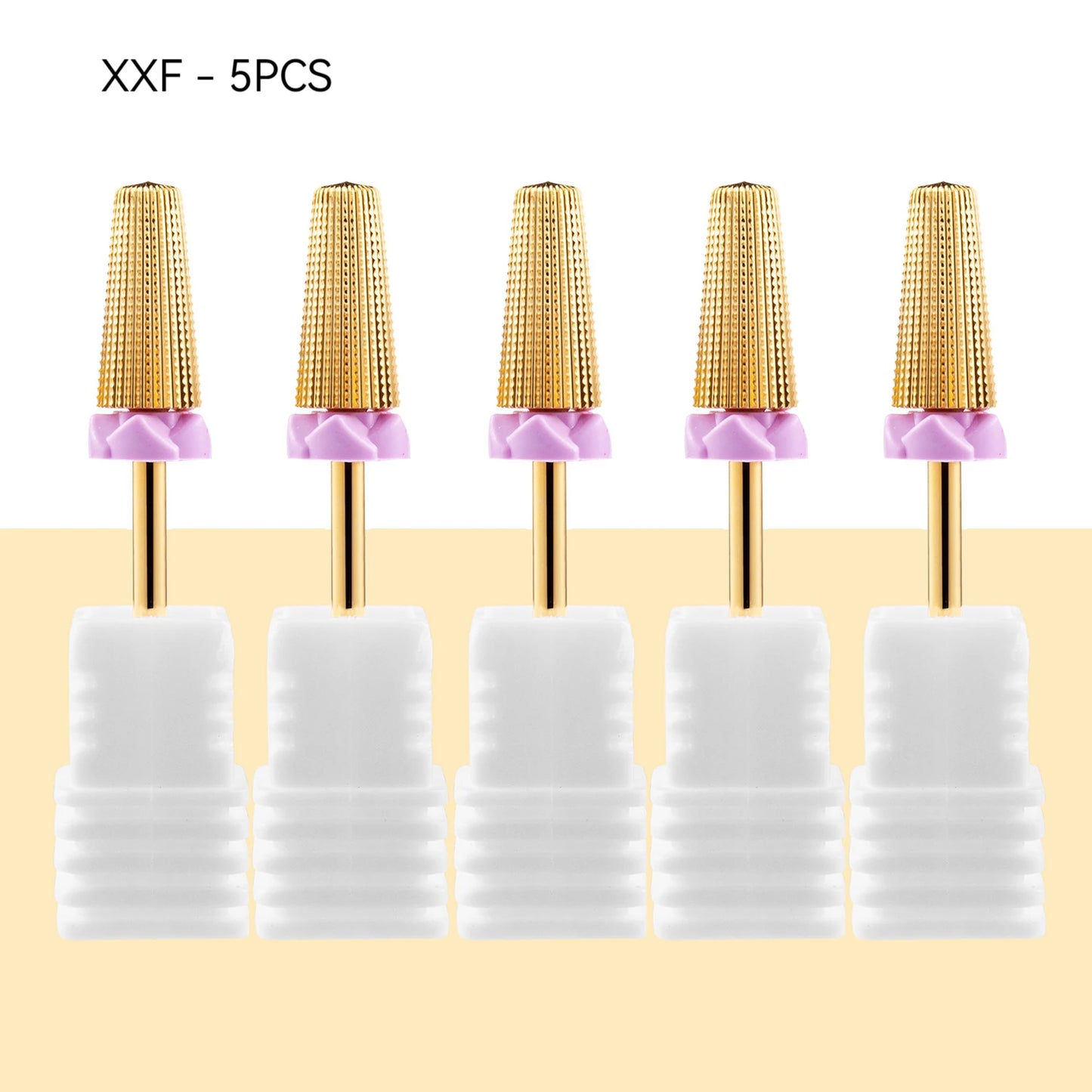 5-in-1 Hartmetall Nagelfräser-Set – Gold (Tungsten Carbide)