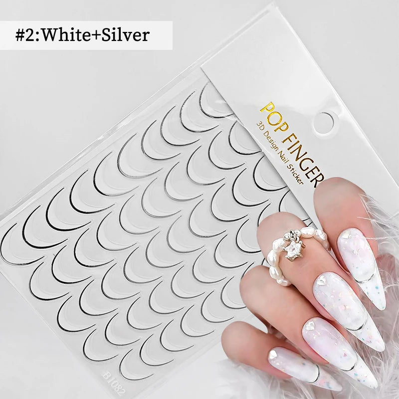 3D Schleifen Nagelsticker – Elegante Gold- & Farbbögen für French & Sommerdesigns