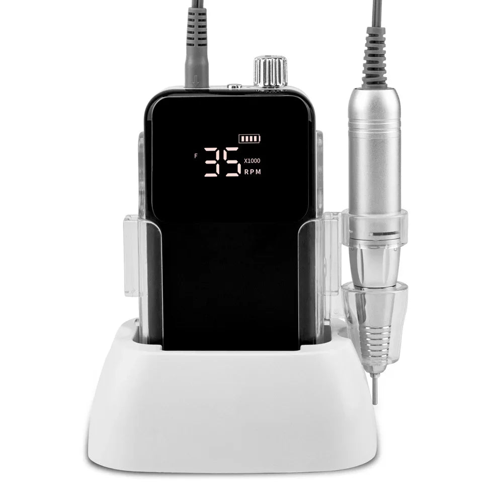 Kabellose Nagelfräse 85 W – 35.000 U/min Profi Brushless Nail Drill für Studio & Zuhause