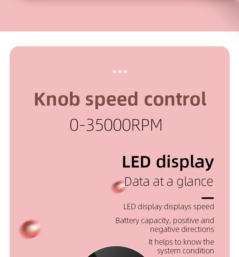 Elektrische Nagelfräse Set 35000 RPM mit LED-Display – Profi Schleifgerät für Maniküre & Pediküre