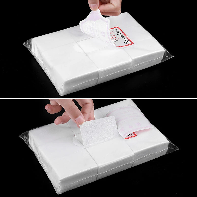 Fusselfreie Wattepads aus Baumwolle – 600/1000 Stück | Profi Nail Wipes