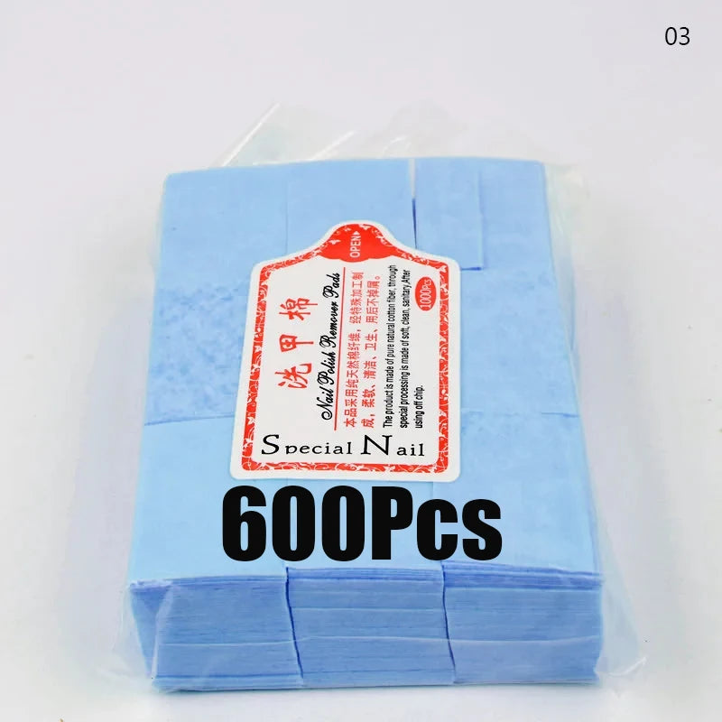 Fusselfreie Wattepads aus Baumwolle – 600/1000 Stück | Profi Nail Wipes