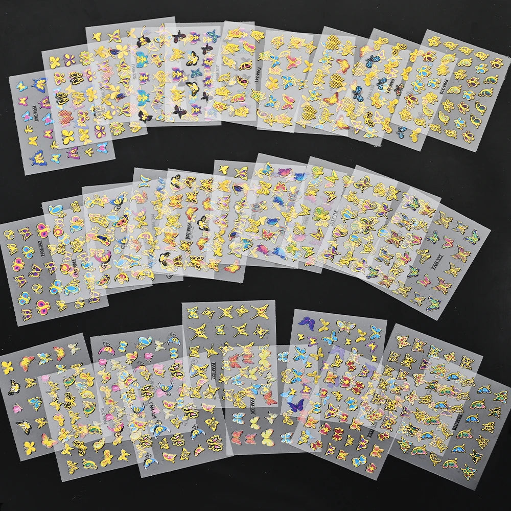 Kinder Nagelsticker „Häschen & Glitzer“ – 30 Stk Cartoon Nail Art mit Pailletten