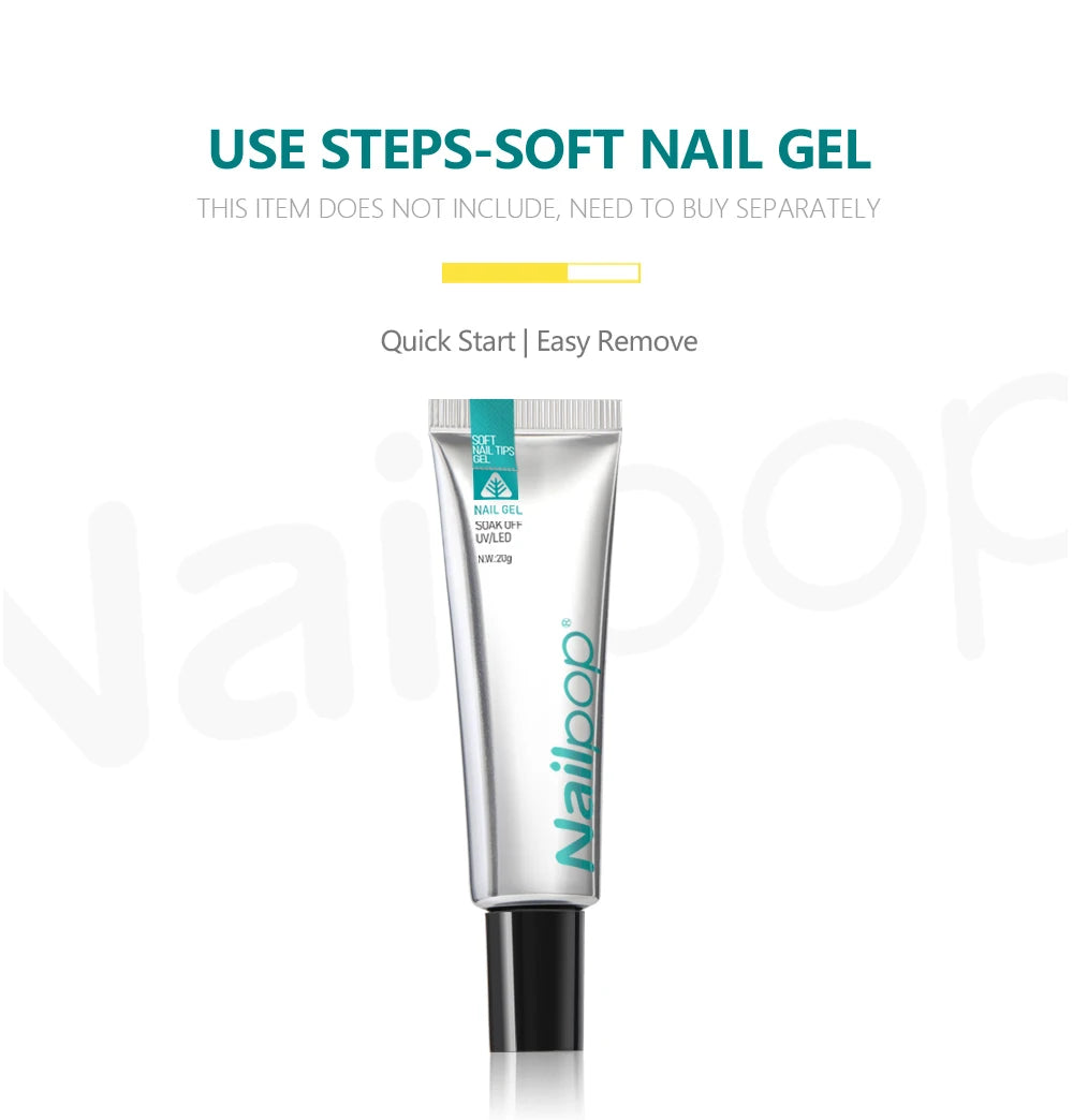 Nageltips, Soft Gel Tips, Full Cover Nägel, Press On Nails, Fake Nails, Nagelverlängerung, NAILPOP