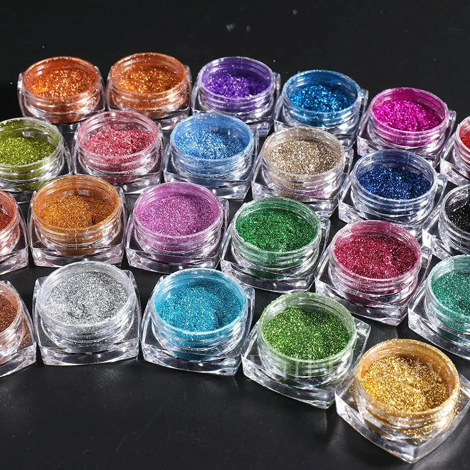 23 Farben Chrom-Pigment Set – Metallic Mirror Powder für Nailart & Deko