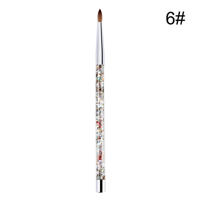 7 Größen Nail Art Pinsel für Acrylpulver Nylon Maniküre