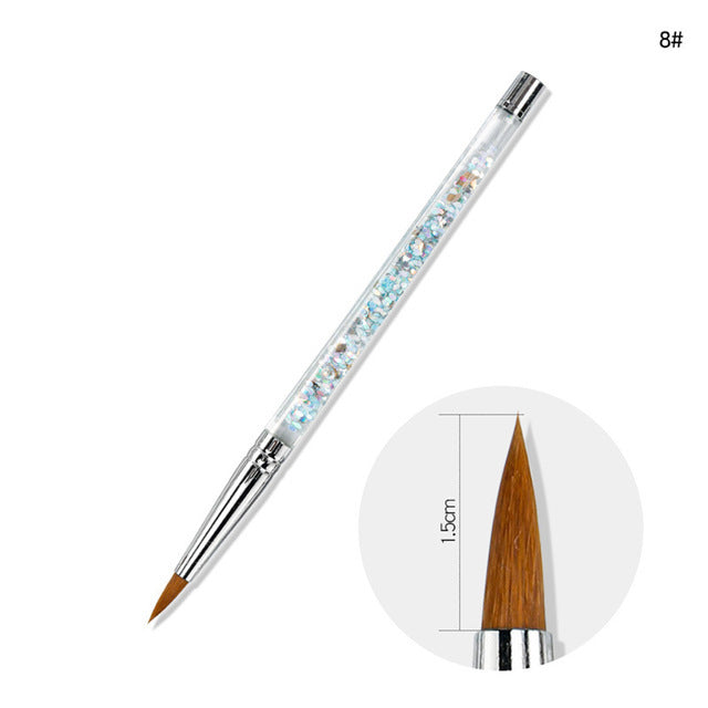7 Größen Nail Art Pinsel für Acrylpulver Nylon Maniküre
